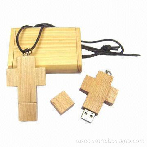 Wooden USB Flash Drive with Exquisite Artifice, Supports Multiple Languages